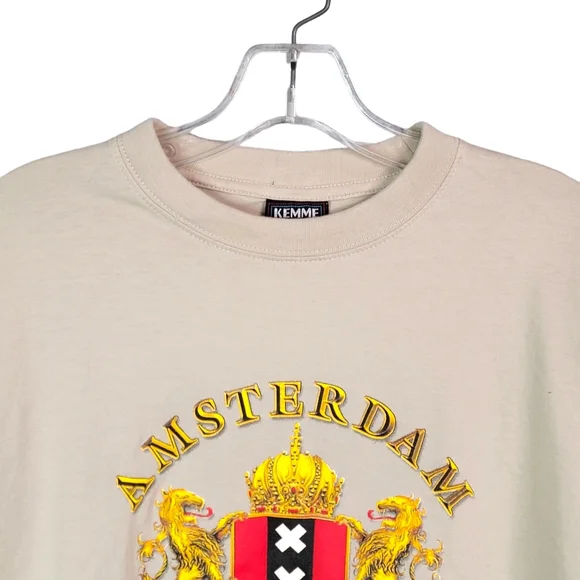 Kemme Amsterdam Holland Vintage Crested Logo Graphic Tee T-Shirt Men's L - Picture 4 of 10
